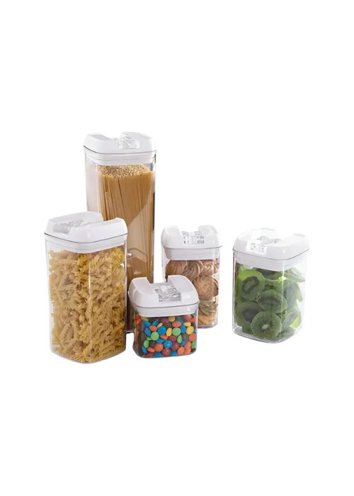 Set de 4 Contenedores Herméticos con Tapa Abatible Neutro
