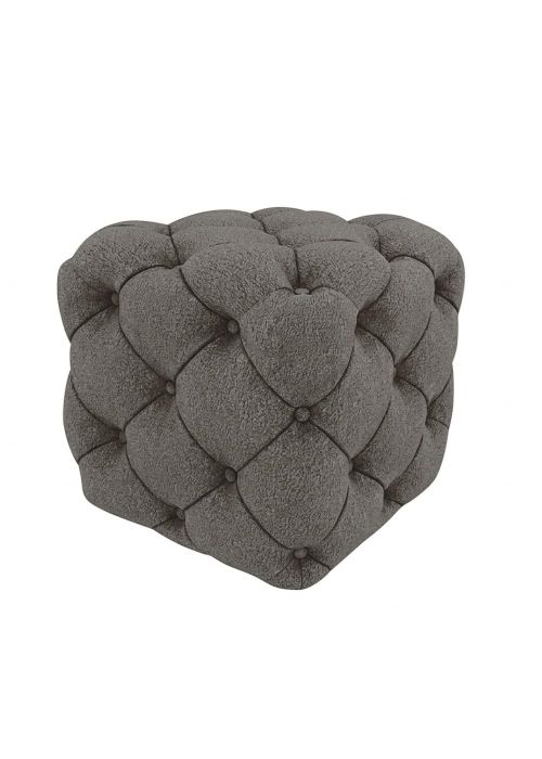 Puff Square Capitone Lenny Steel