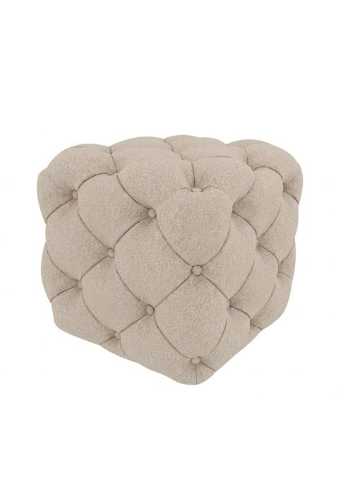 Puff Square Capitone Lenny Ivory