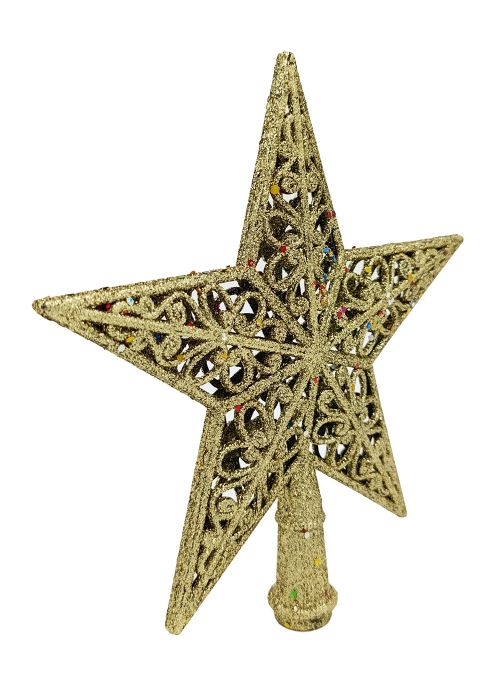 Puntera Estrella para Arbol 21 cm Dorado