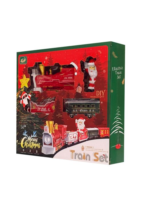 Tren Navideño 14 Piezas Granate y Granate Brillant Rojo