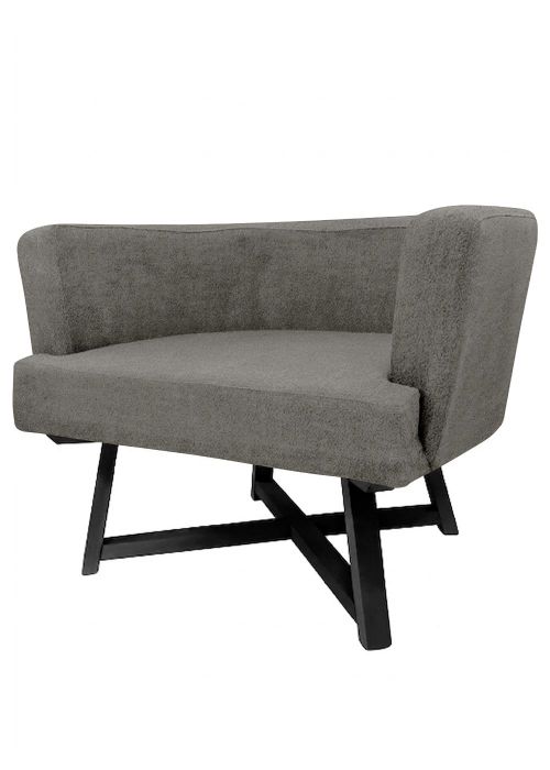 Sillón Gervasoni Negro con Tapizado Lenny Steel