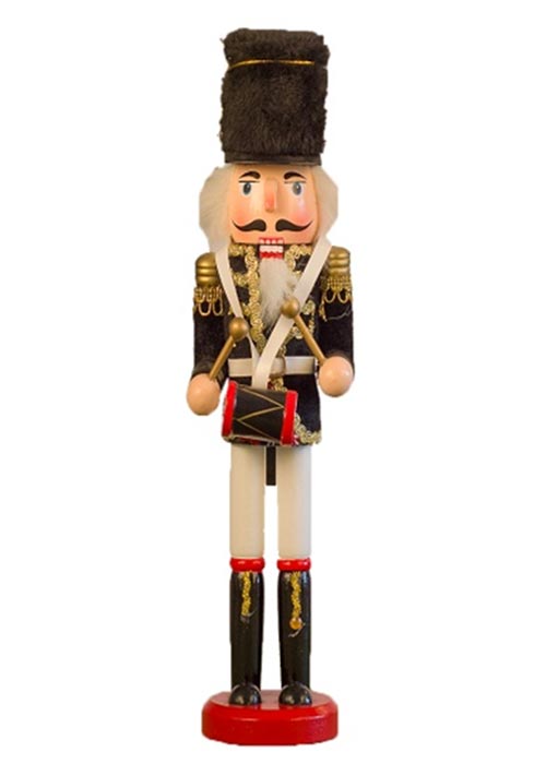 Muñeco Cascanueces Negro con Tambor 30cm Negro