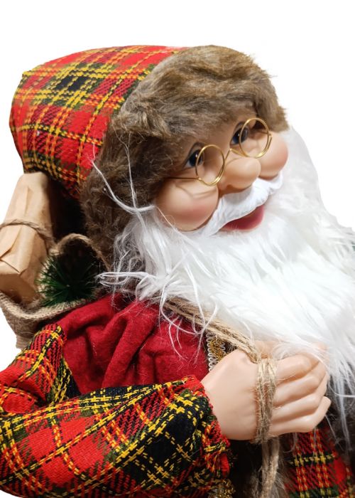 Papá Noel Oeste con Esquí 30 cm Multicolor