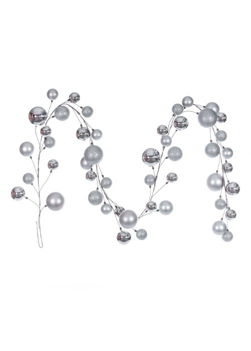 Guirnalda de Bolas Navideñas Plateadas Plata