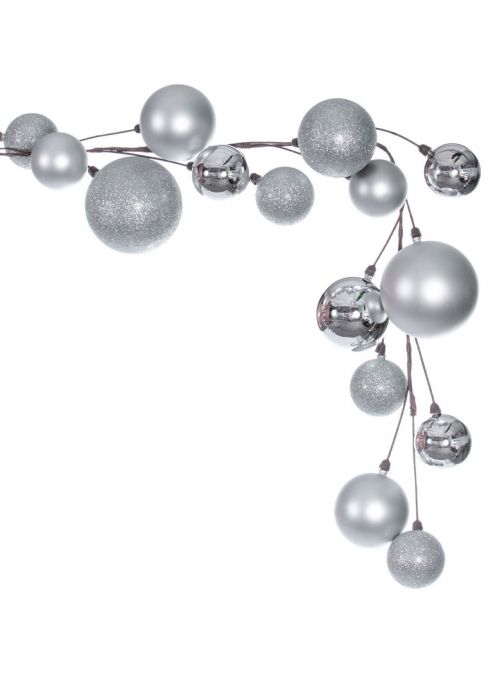 Guirnalda de Bolas Navideñas Plateadas Plata