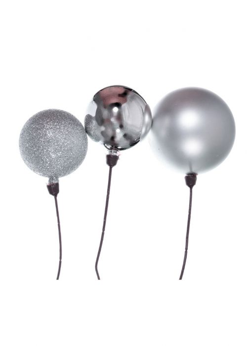 Guirnalda de Bolas Navideñas Plateadas Plata