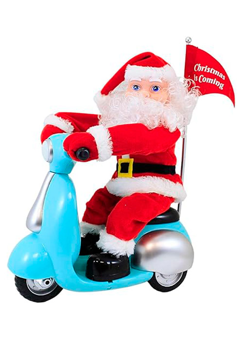 Papa Noel De 14.5 En Patinete Natural