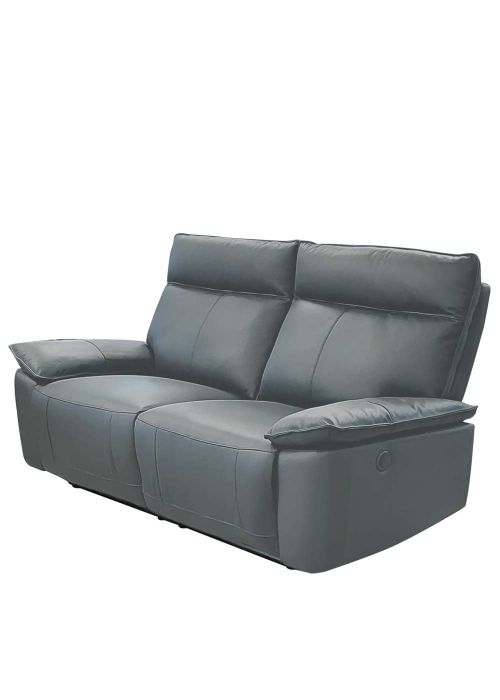 Sillón Seattle Reclinable Cuero  2MTS Gris