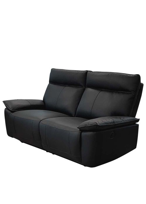 Sillón Seattle Reclinable Cuero  2MTS Cuero Negro