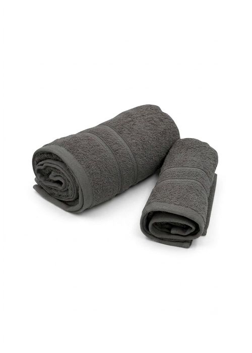 SET TOALLA Y TOALLON DISTINTA XL 2 GUARDAS Gris Oscuro