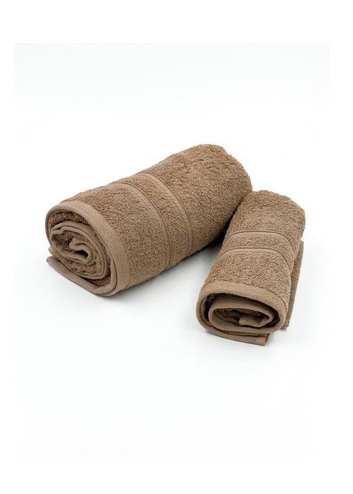 SET TOALLA Y TOALLON DISTINTA XL 2 GUARDAS Beige