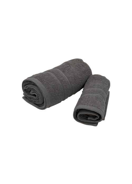 SET TOALLA Y TOALLON DISTINTA XL 2 GUARDAS Gris Oscuro