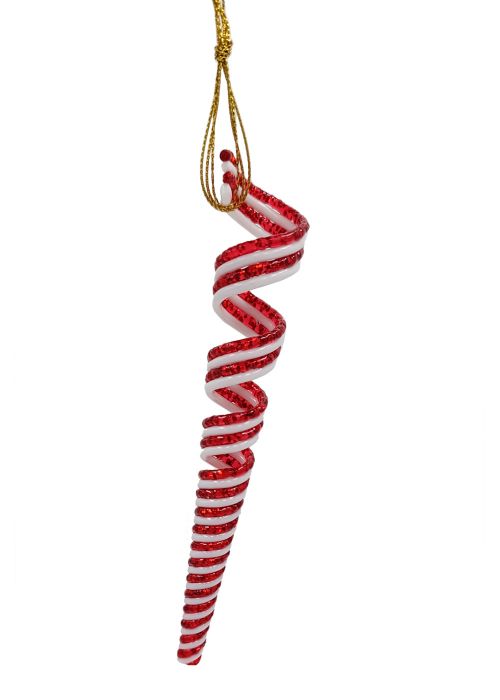 Set por 3 de Adornos Navideños Espiral Rojo y Blan Rojo