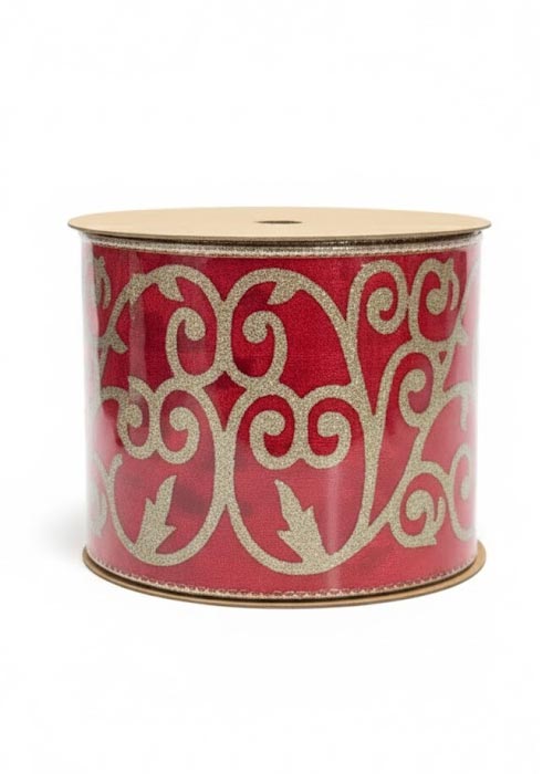 Cinta Decorativa Roja con Dorado