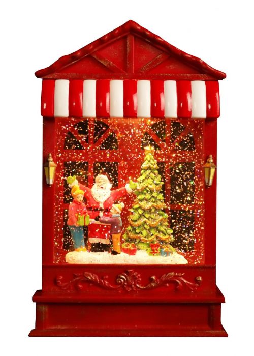 Ventana Invernal LED Kiosco Papá Noel Multicolor