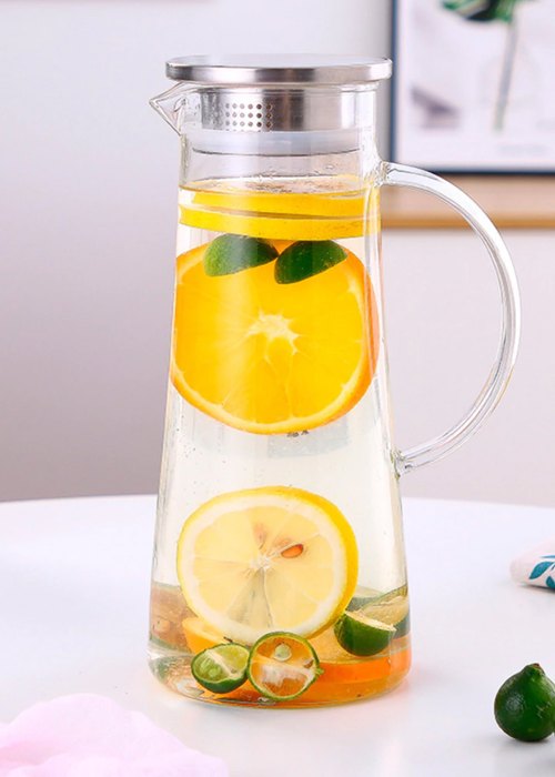 Jarra De Vidrio Con Tapa 1500 ml Neutro