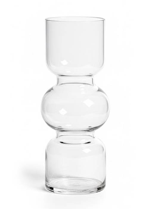 Jarrón de vidrio geométrico transparente Neutro
