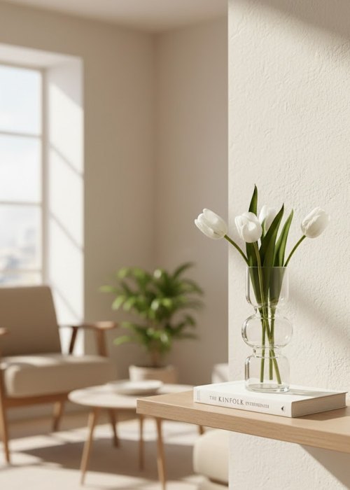 Jarrón de vidrio geométrico transparente Neutro