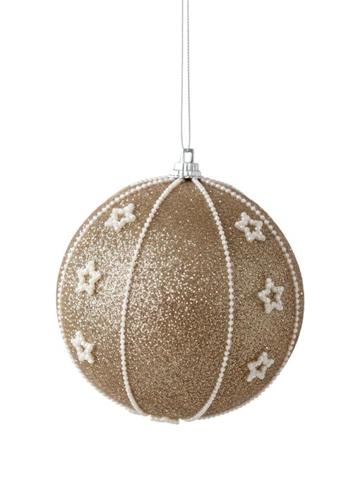 Esfera Navideña Dorada con Estrellas Dorado