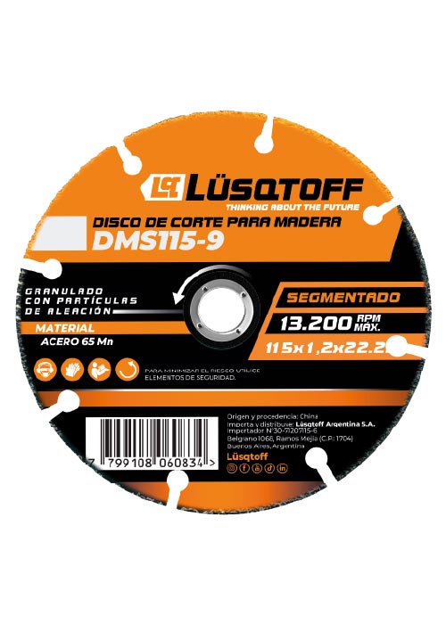 Disco de corte para madera DMS115-9 Neutro