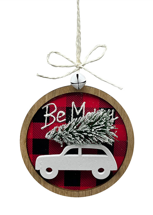 Adorno Be Merry Auto Rojo