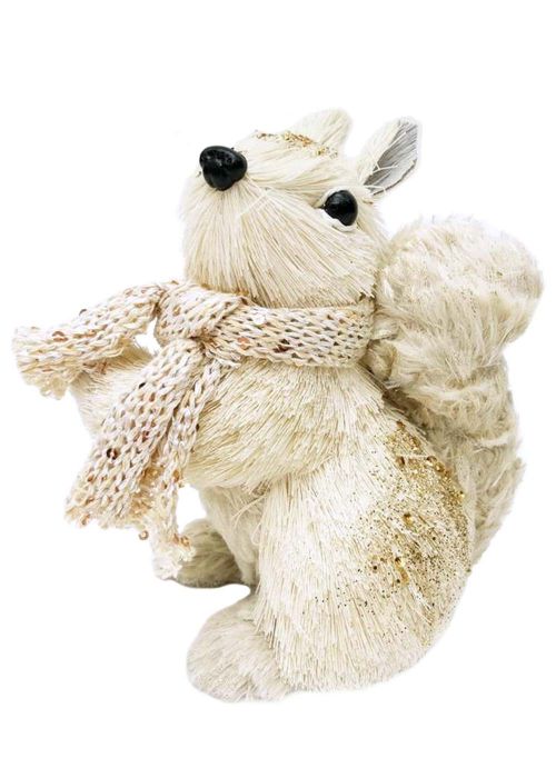 Ardilla Invernal con Bufanda Beige Blanco