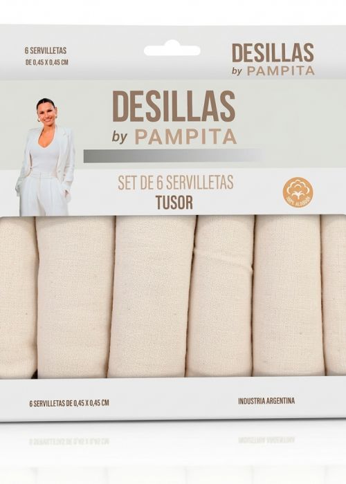SERVILLETA TUSOR X6 UNID. 45X45CM Beige