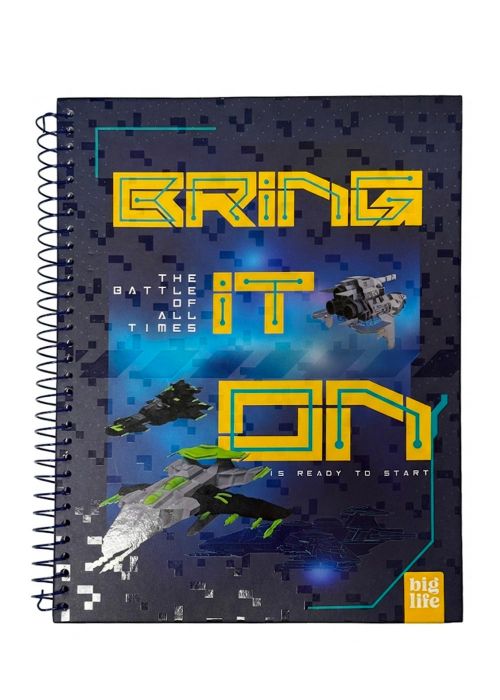 CUADERNO 21X27 ESPIRALADO GAME ZONE CUADRICULADO Neutro