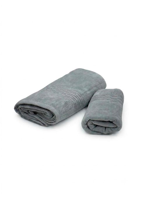 SET DE TOALLAS DISTINTA VELOURS Gris Oscuro