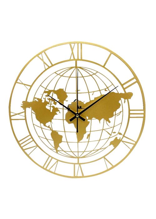 Reloj de pared Mapamundi calado 40 cm Dorado