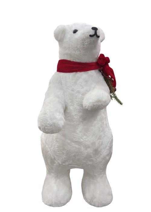 Oso Polar con Bufanda roja 30cm Blanco