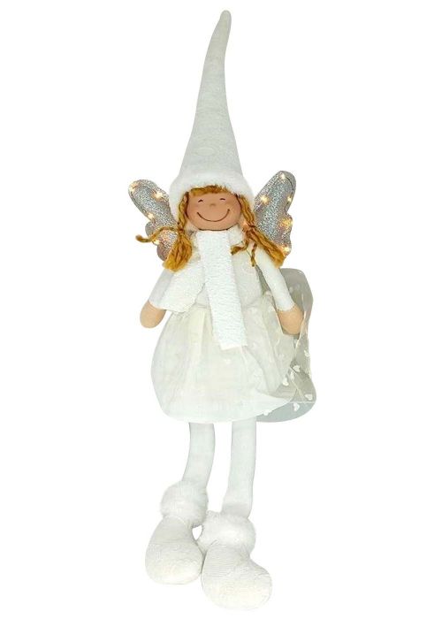 Ángel con Alas LED Plata