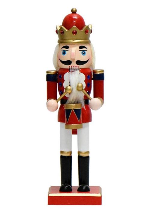 Muñeco Cascanueces Rojo con Tambor 25cm