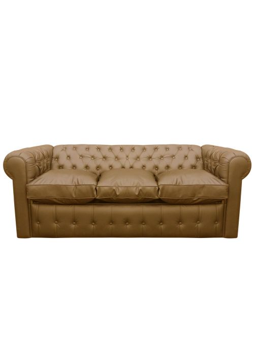 Sofá Cama Chesterfield Tapizado Tostado