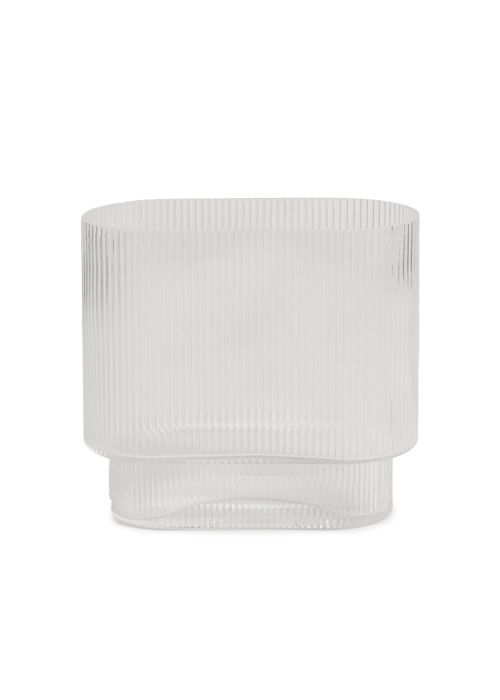 Florero Vidrio Oxford Transparente Chato Transparente