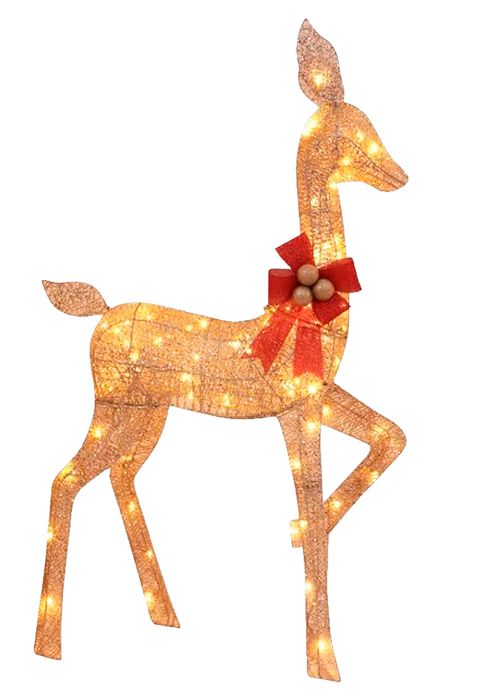 Ciervo grande con Led Dorado