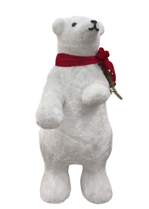 Oso Polar con Bufanda roja 40cm Blanco