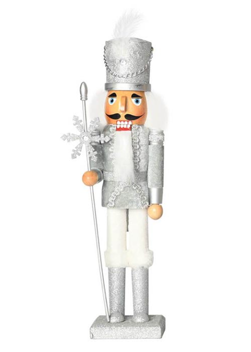 Muñeco cascanueces Plateado 39cm