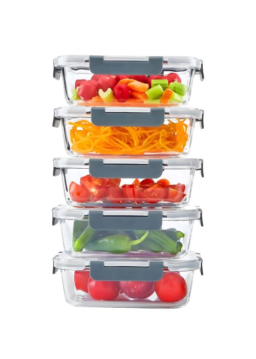 Set de 5 Recipientes herméticos de Vidrio