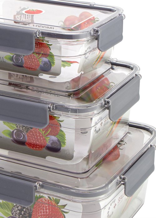 Set de 5 Recipientes herméticos de Vidrio Neutro