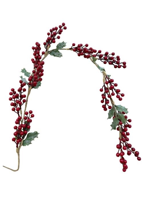 Corona Navideña Bayas Rojas Rojo