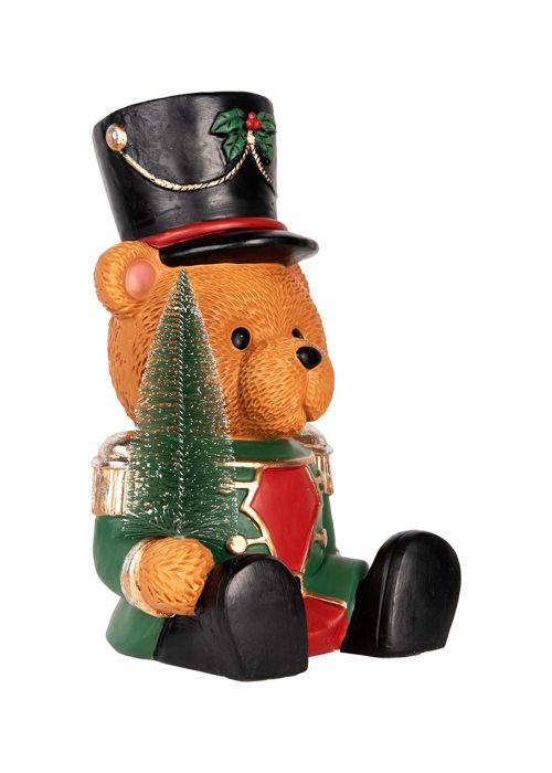 Oso Soldado Sentado con ÁrboL Multicolor