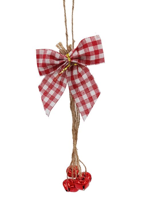 Colgante “Ramillete de Cascabeles Vichy Rojo” Rojo