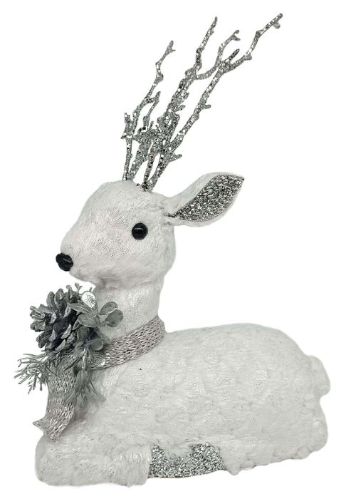 Reno Blanco Recostado Invernal Blanco