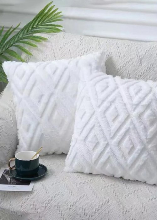 Almohadón Decorativo Nórdico Rombo II Blanco