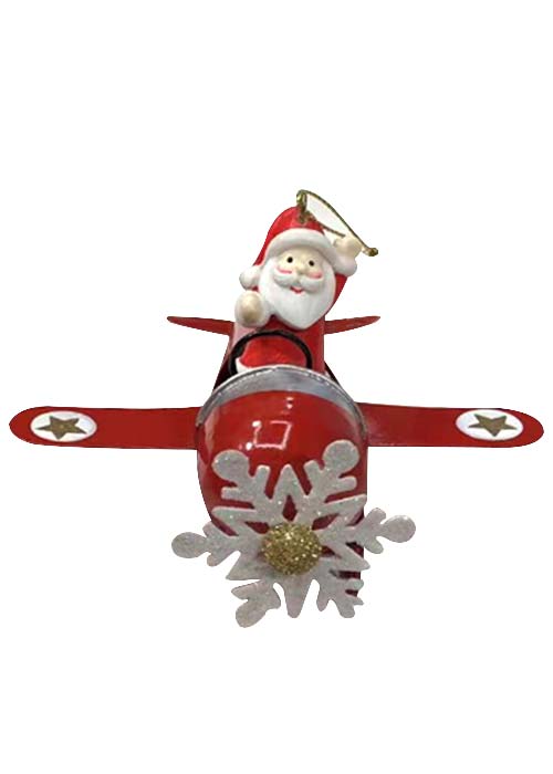 Santa Plane Decorativo Rojo