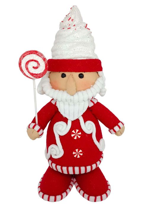 Muñeco Papa Noel con chupetin 42cm Rojo