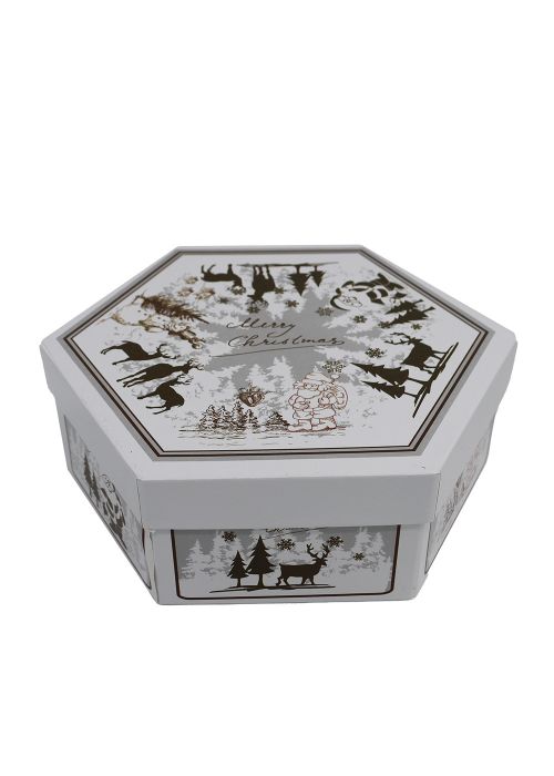 Caja de Esferas Navideñas Blanco & Dorado Blanco