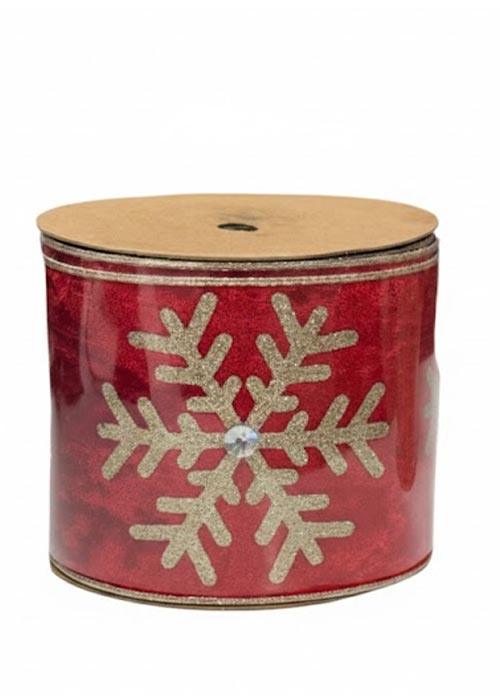 Cinta Roja con flor dorada Rojo